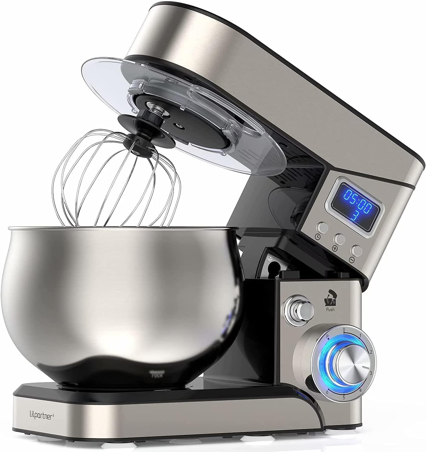Stand Mixer - 1200W Stainless Steel Mixer with LCD Display and Accessories